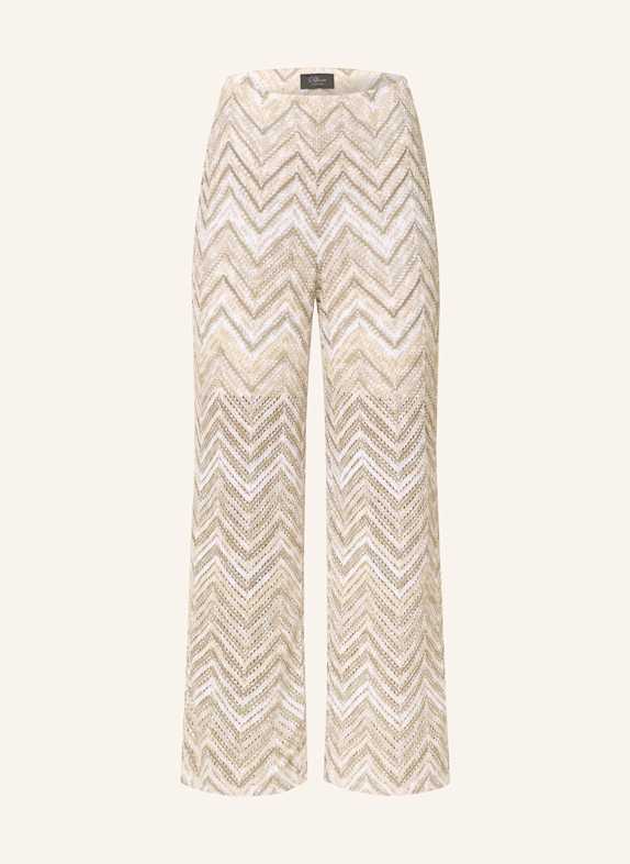 s.Oliver BLACK LABEL Strickhose mit Glitzergarn WEISS/ GRAU/ SILBER