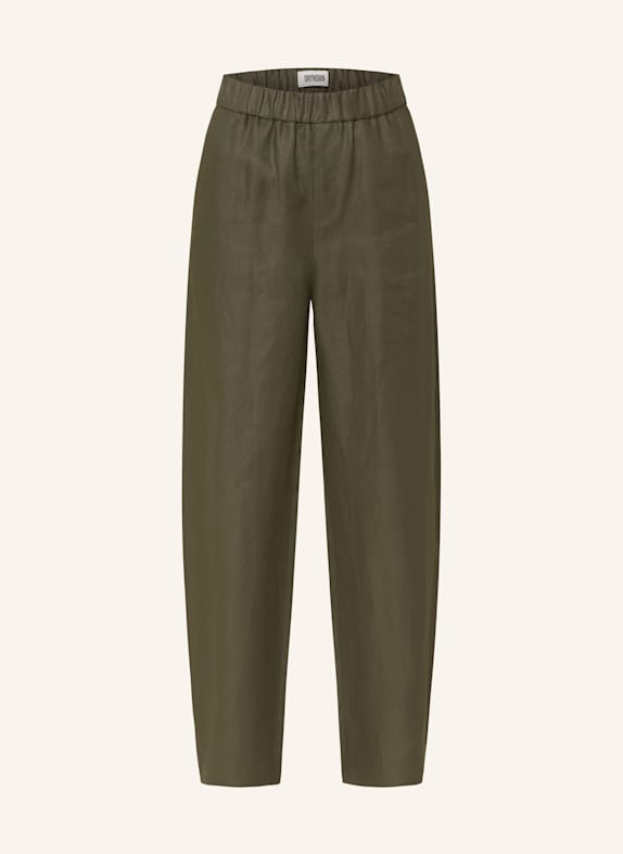 DRYKORN Marlenehose CONSIDER aus Leinen DUNKELGRÜN