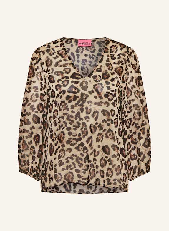 FrogBox Blusenshirt mit 3/4-Arm BEIGE/ BRAUN/ SCHWARZ