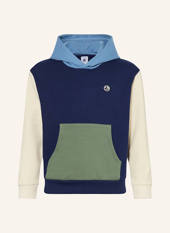 PETIT BATEAU Hoodie DUNKELBLAU/ ECRU/ GRÜN