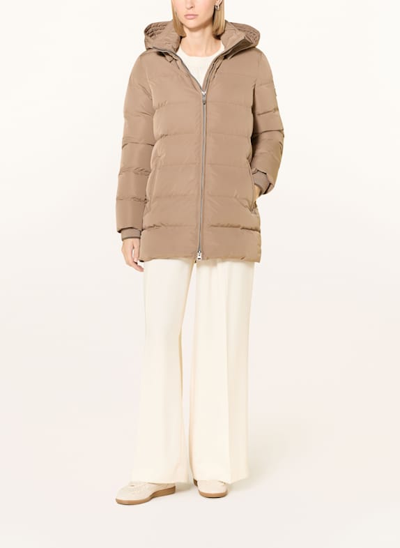 WELLENSTEYN GOLDMINE MEDIUM quilted jacket with detachable hood LIGHT BROWN