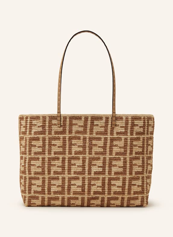FENDI Shopper ROLL LARGE YELLOW/ LIGHT BROWN
