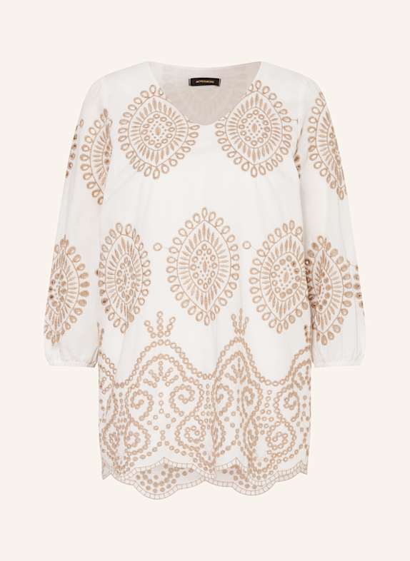 MORE & MORE Blusenshirt mit 3/4-Arm WEISS/ BEIGE