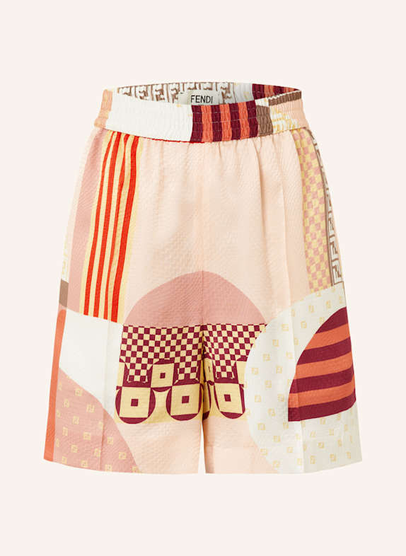 FENDI Silk shorts WHITE/ YELLOW/ RED