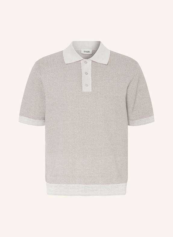 DRYKORN Knitted polo shirt TAMIAN Relaxed Fit BROWN