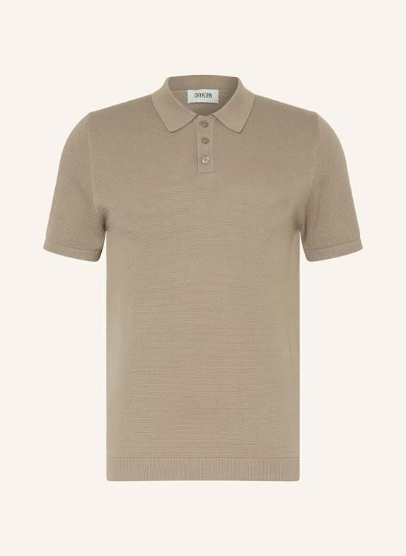 DRYKORN Strick-Poloshirt TRITON Regular Fit DUNKELBRAUN