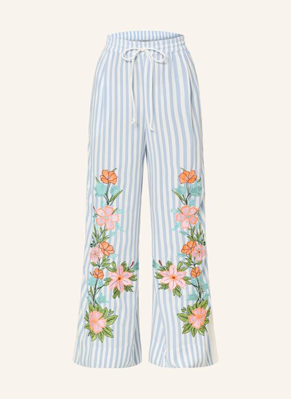 ESSENTIEL ANTWERP Marlenehose HEVON2 WEISS/ HELLBLAU/ NEONORANGE