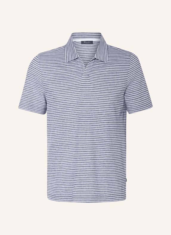 MAERZ MUENCHEN Jersey-Poloshirt Regular Fit WEISS/ DUNKELBLAU