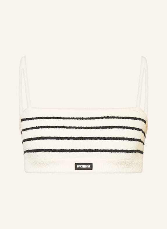 WRSTBHVR Cropped-Stricktop MADY ECRU/ SCHWARZ