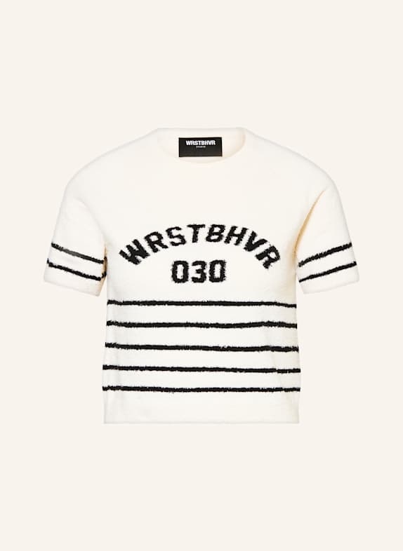 WRSTBHVR Cropped-Strickshirt MADY ECRU/ SCHWARZ
