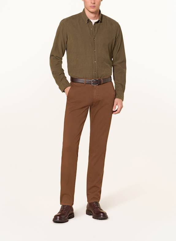 STROKESMAN'S Cordhemd Regular Fit OLIV