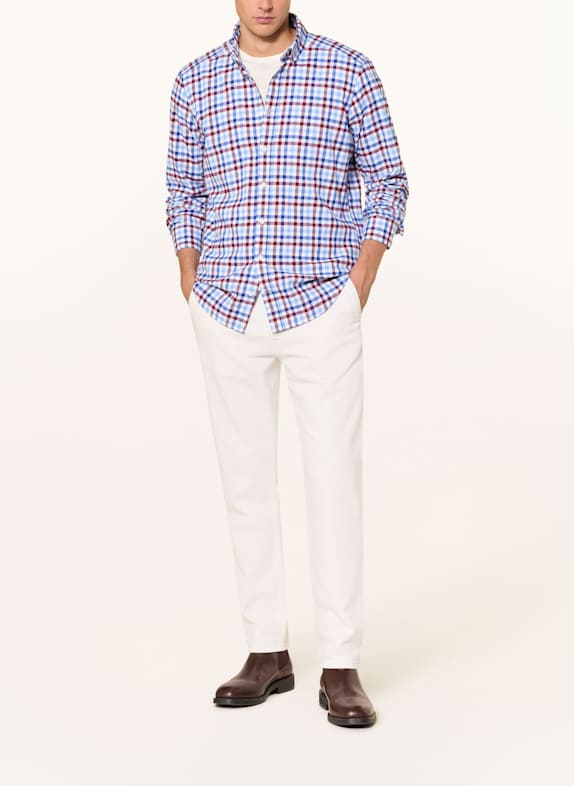 STROKESMAN'S Overhemd Regular Fit BLAUW / LICHTBLAUW / DONKERROOD