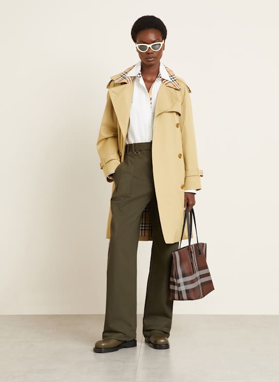BURBERRY Saffiano-shopper MEDIUM BRUIN / MARRON FONCÉ / ECRU