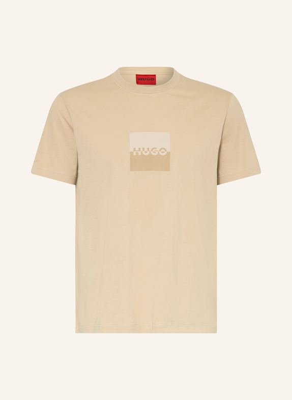 HUGO T-Shirt DUSPLIT HELLBRAUN