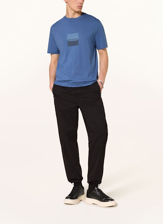 HUGO T-Shirt DUSPLIT BLAU / DUNKELBLAU