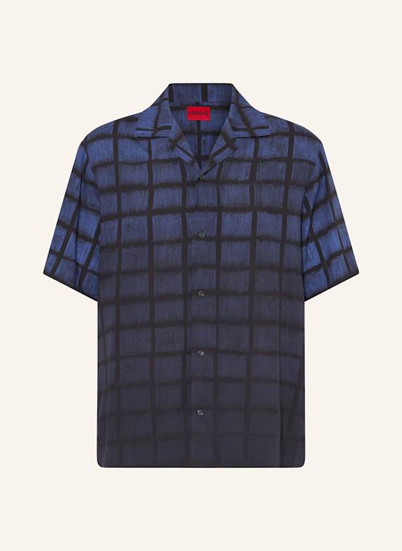 HUGO Resorthemd ESPINO Comfort Fit BLAU/ SCHWARZ