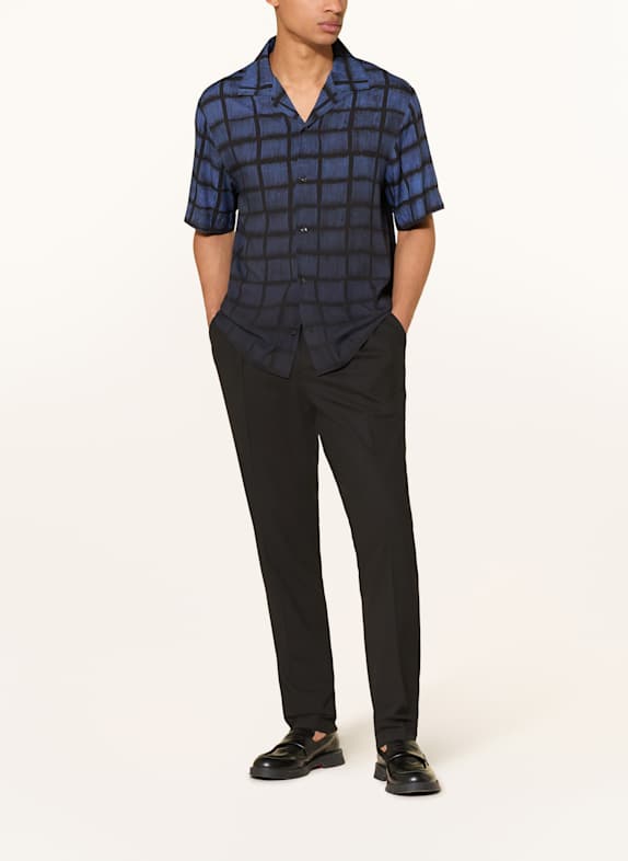 HUGO Resorthemd ESPINO Comfort Fit BLAU / SCHWARZ