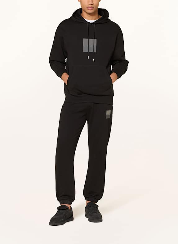 HUGO Bluza z kapturem DUSPLITER CZARNY