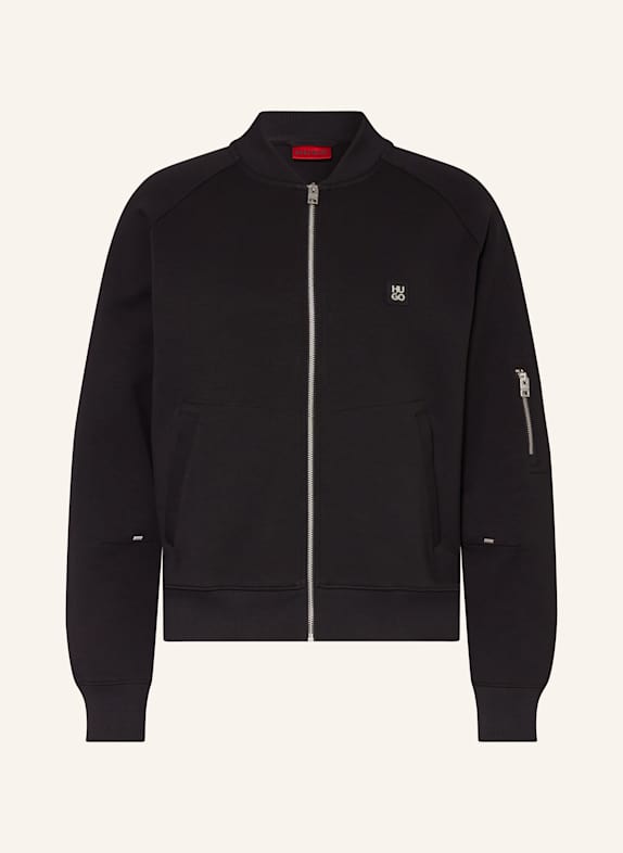 HUGO Oversize-Sweatjacke DARGENZIP SCHWARZ