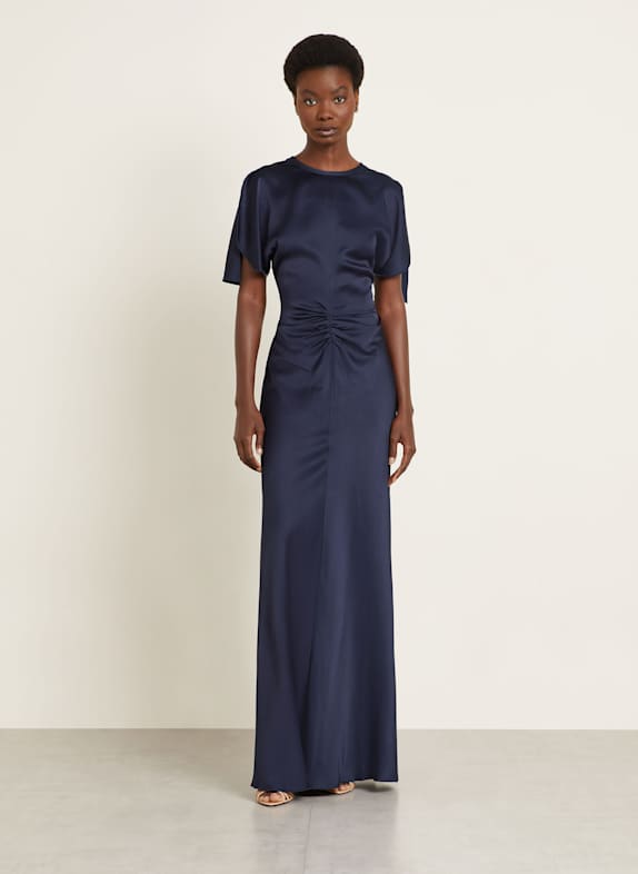 VICTORIA BECKHAM Evening dress in satin DARK BLUE