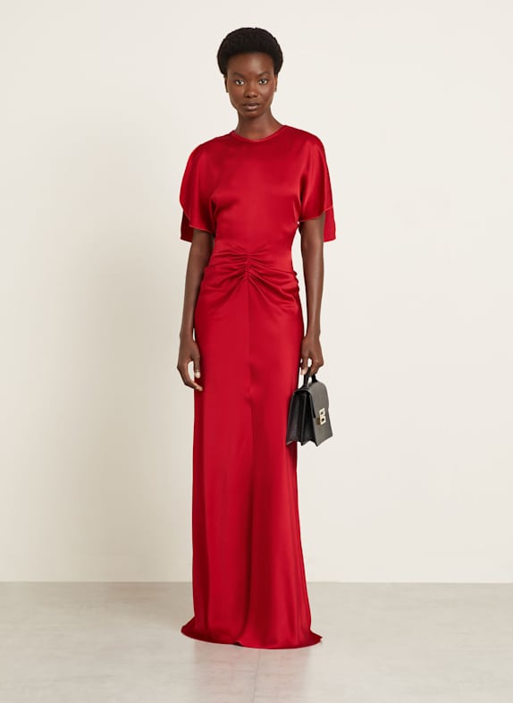 VICTORIA BECKHAM Abendkleid aus Satin ROT