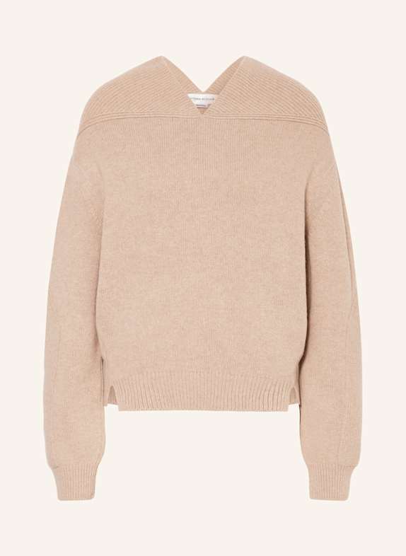 VICTORIA BECKHAM Pullover mit Cashmere HELLBRAUN