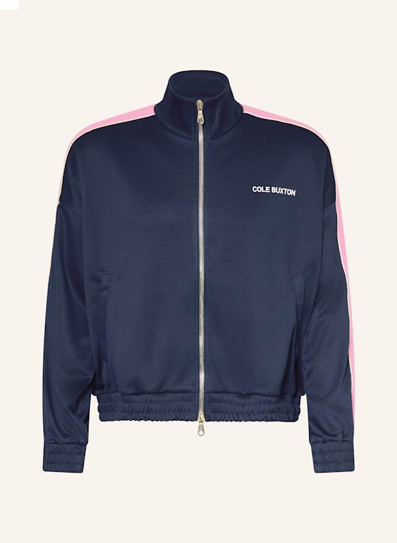 COLE BUXTON Sweatjacke CONTRAST TAPE DUNKELBLAU/ PINK
