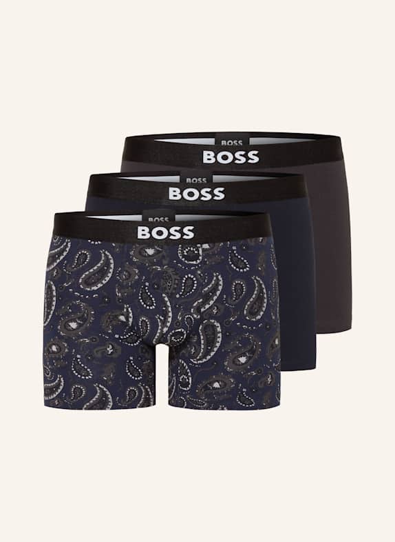 BOSS 3er-Pack Boxershorts ONE DUNKELGRAU/ DUNKELBLAU/ GRAU