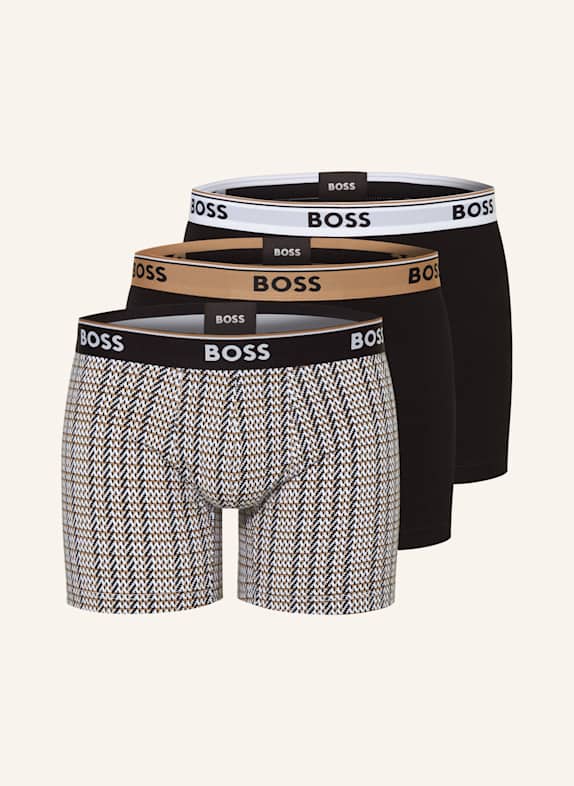 BOSS 3er-Pack Boxershorts POWER SCHWARZ/ WEISS/ BRAUN