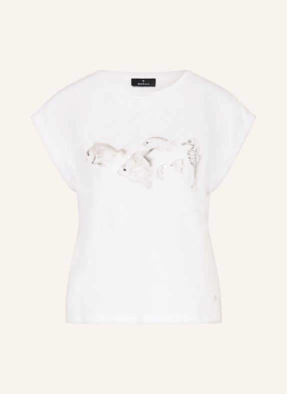 monari T-Shirt mit Schmucksteinen WEISS/ HELLBRAUN