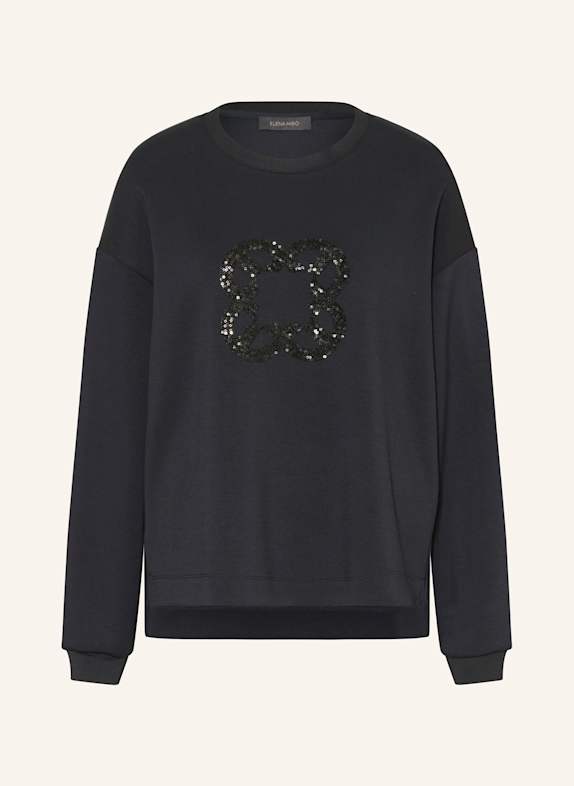 ELENA MIRO Sweatshirt mit Pailletten DUNKELBLAU