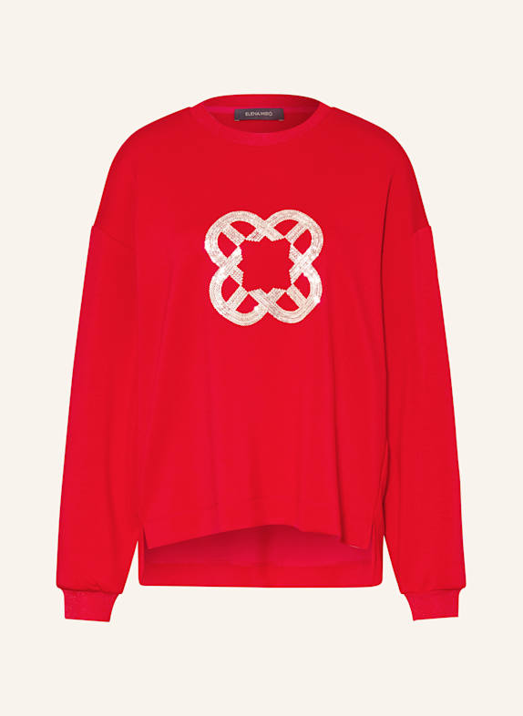 ELENA MIRO Sweatshirt mit Pailletten ROT