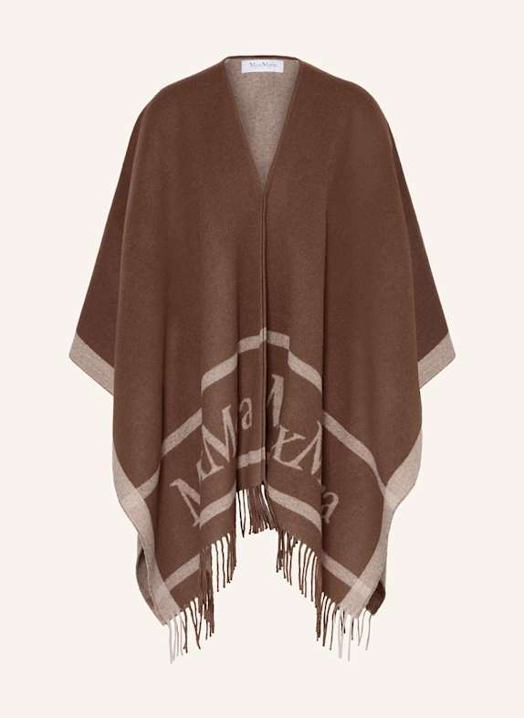 Max Mara Jacquard-Cape HILDE DUNKELBRAUN/ CREME