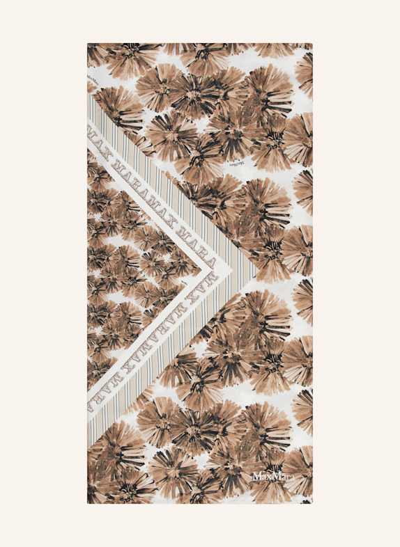 Max Mara Silk scarf CARRE90W WHITE/ BROWN/ BLACK
