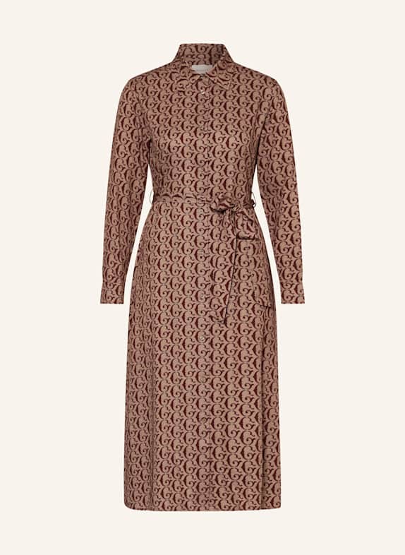 GANT Hemdblusenkleid BEIGE/ DUNKELROT