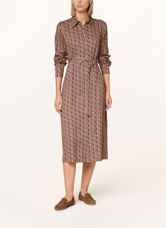 GANT Hemdblusenkleid BEIGE/ DUNKELROT