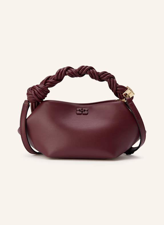 GANNI Handtasche BOU SMALL DUNKELROT