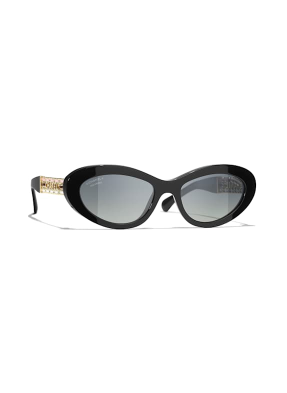 CHANEL Ovale Sonnenbrille C622S8 - SCHWARZ/ GRAU POLARISIERT