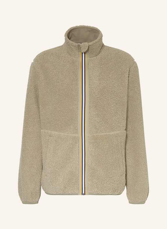 K-WAY Fleecejacke PASCAL SHERPA POLAR DOUBLE zum Wenden HELLGRÜN