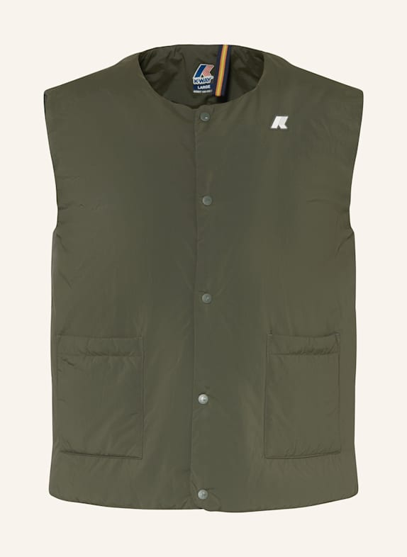 K-WAY Kamizelka VALTY PLAIN WARM CIEMNOZIELONY