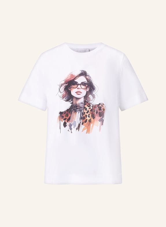 Rich & Royal T-Shirt mit Schmucksteinen WEISS