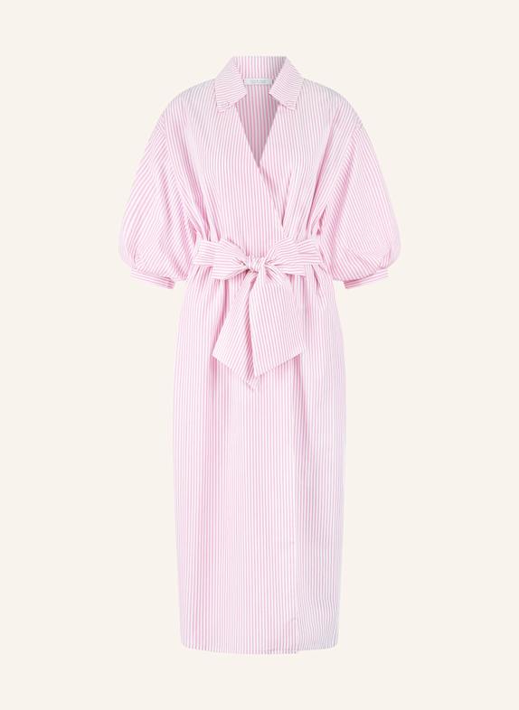 Rich & Royal Kleid in Wickeloptik WEISS/ ROSA
