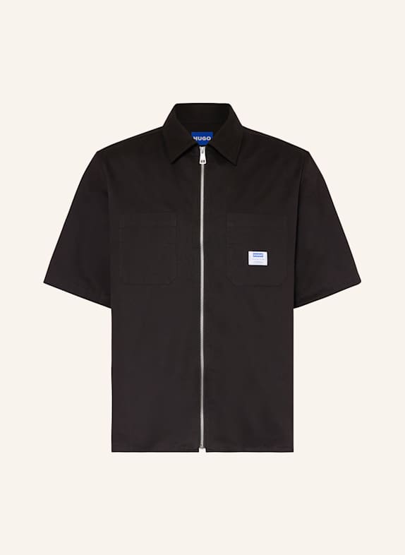 HUGO BLUE Oversized-Overshirt EKYZ SCHWARZ