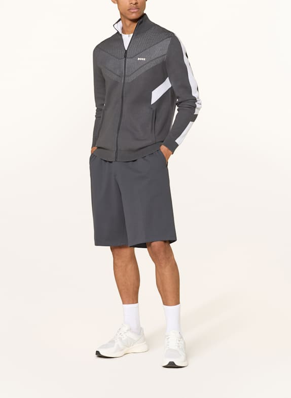 BOSS Tennisshorts RETRO PLEAT DONKERGRIJS