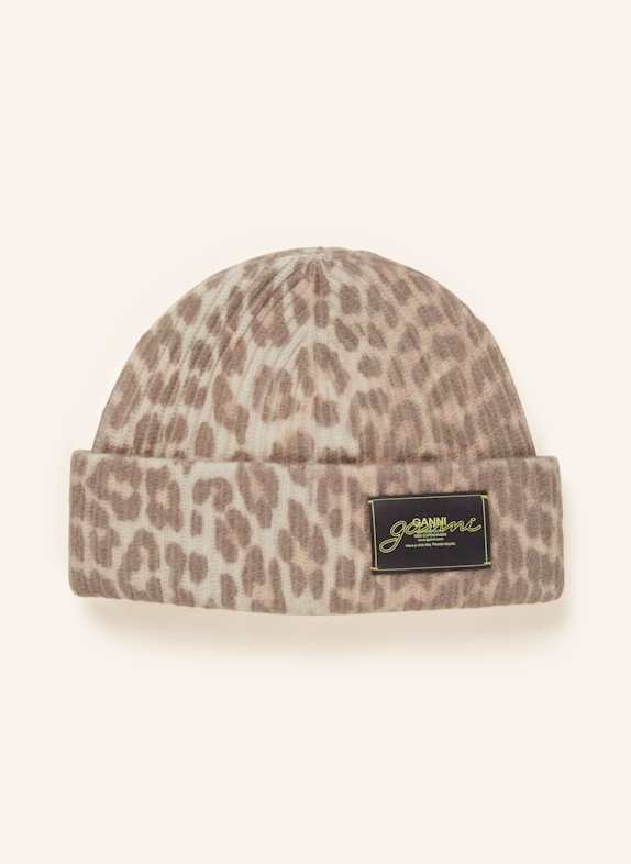 GANNI Beanie LIGHT BROWN/ BROWN