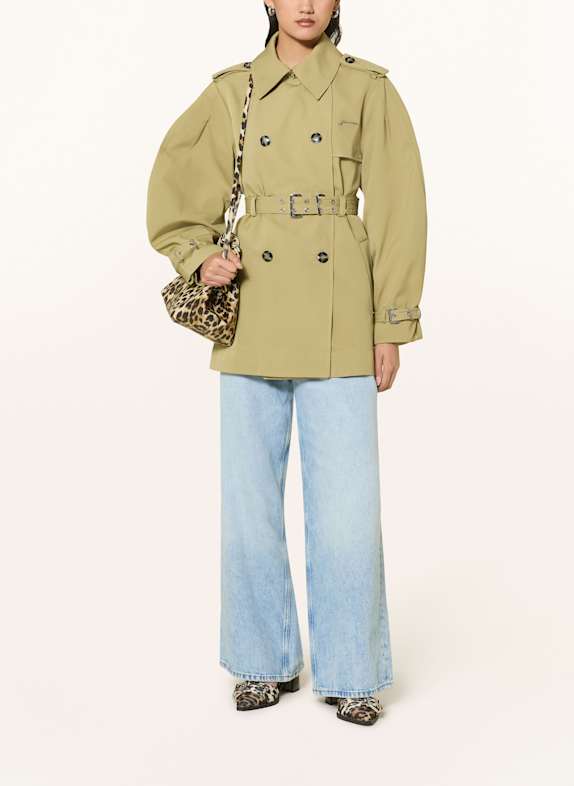 GANNI Trench coat LIGHT GREEN