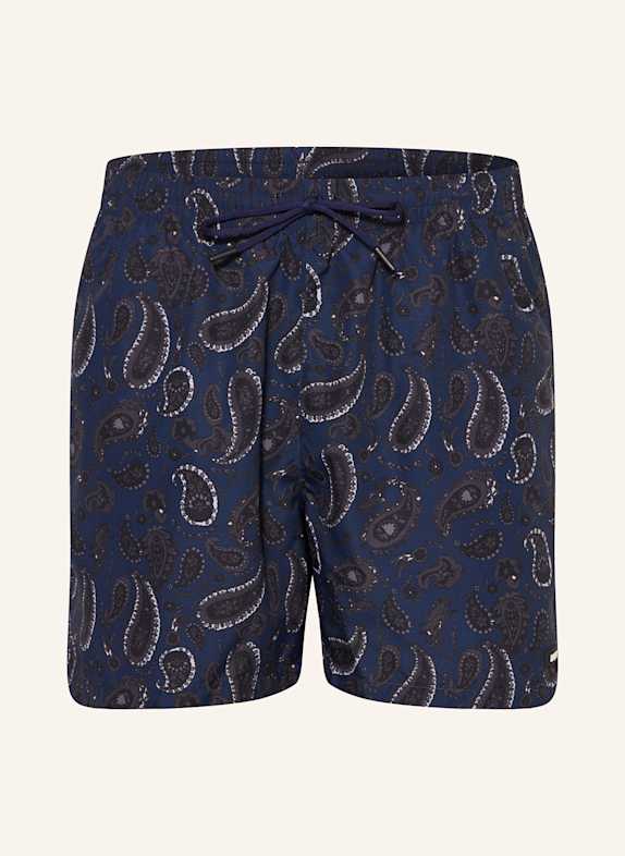 BOSS Badeshorts PAISLEY DUNKELBLAU/ DUNKELGRAU/ HELLGRAU