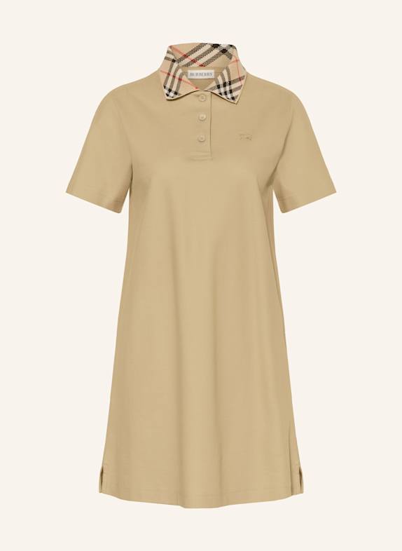 BURBERRY Piqué-Polokleid HELLBRAUN