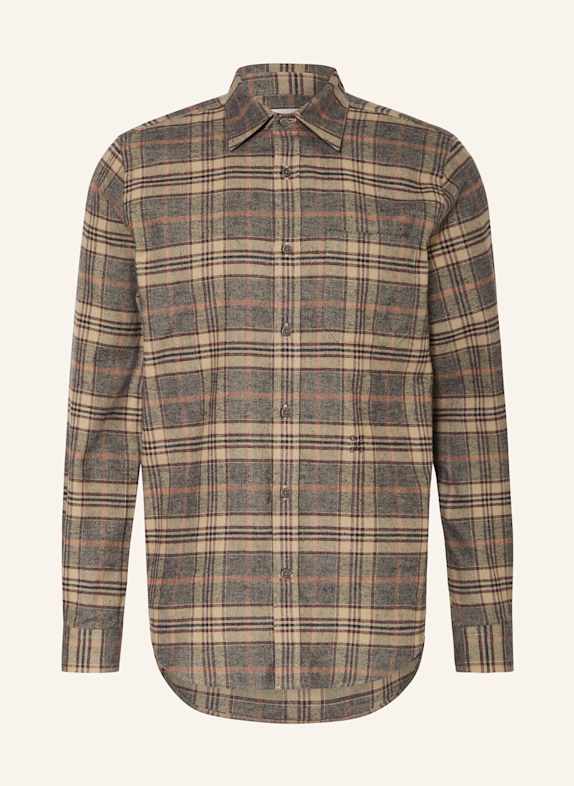 CLOSED Flanellhemd Relaxed Fit BEIGE/ BRAUN