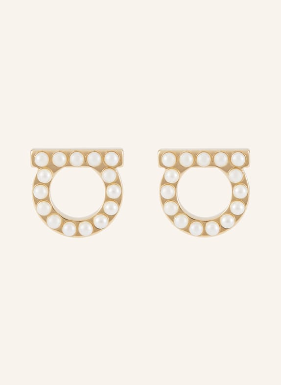 FERRAGAMO Ohrstecker GOLD/ WEISS